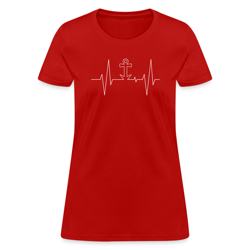 Anchor Heartbeat Women's T-Shirt - red