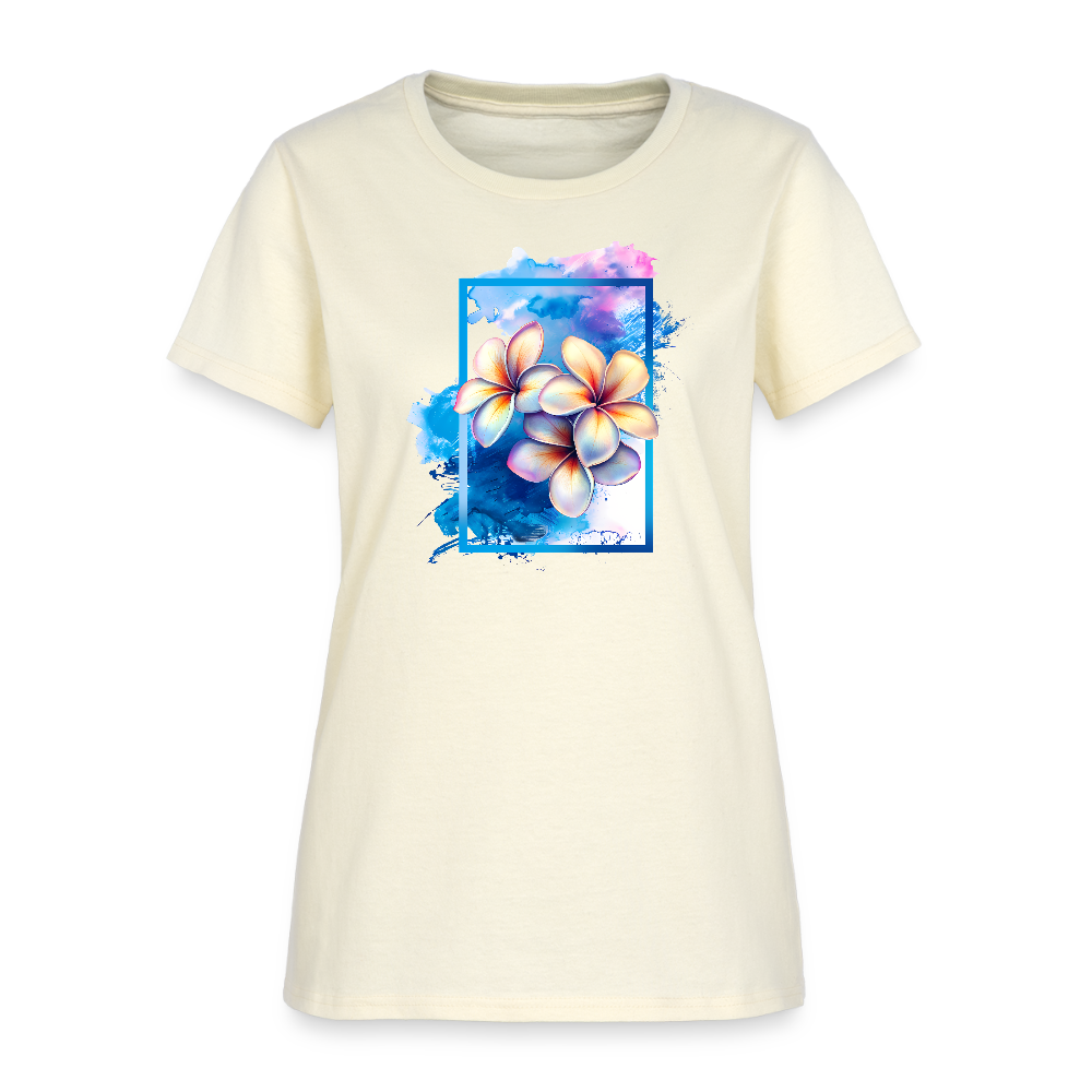 Art Frame Frangipanis Cotton T-Shirt up to 3 XL - off white
