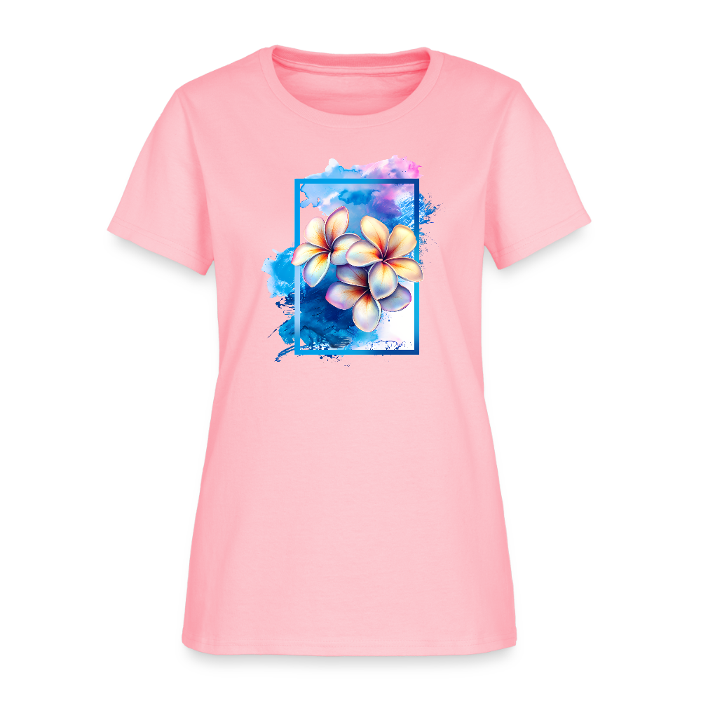 Art Frame Frangipanis Cotton T-Shirt up to 3 XL - pink