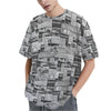 Australian Newspaper B & W Baggy Unisex Top up to 6 XL 5