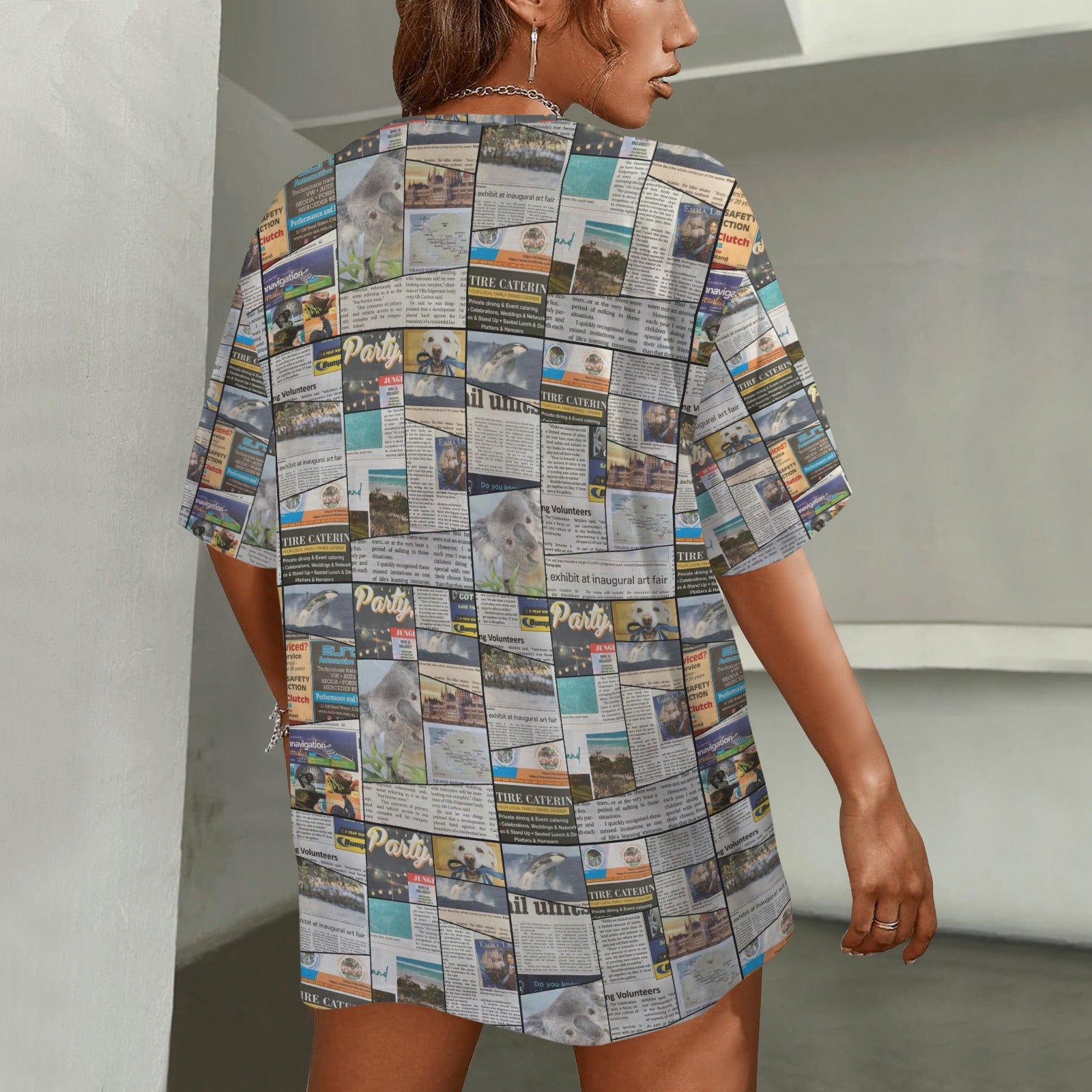 Australian Newspaper Colour Baggy Unisex Top up to 6 XL (FWS) 3