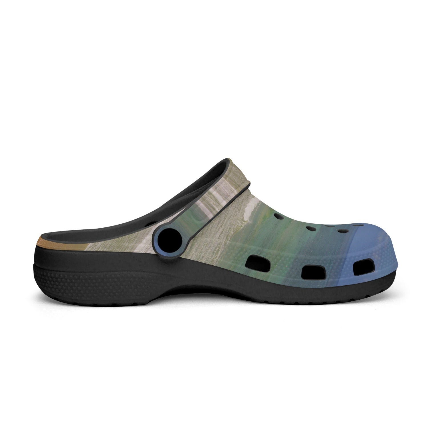 Beach Day Black Unisex Rubber Clogs up to size 12 2