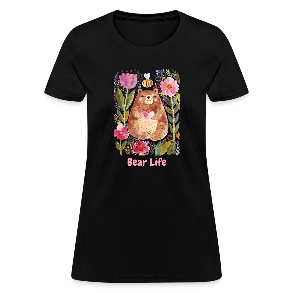 Bear Life Women's Cotton T-Shirt - black