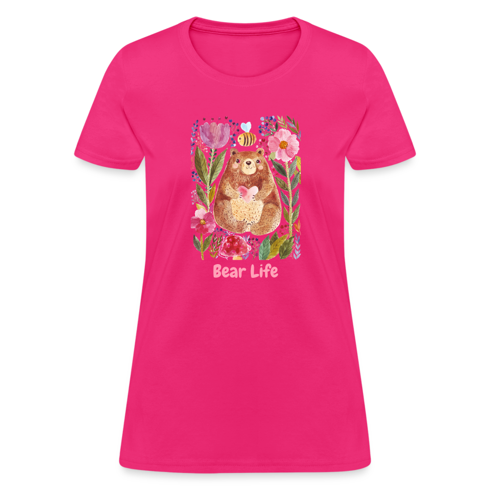 Bear Life Women's Cotton T-Shirt - fuchsia