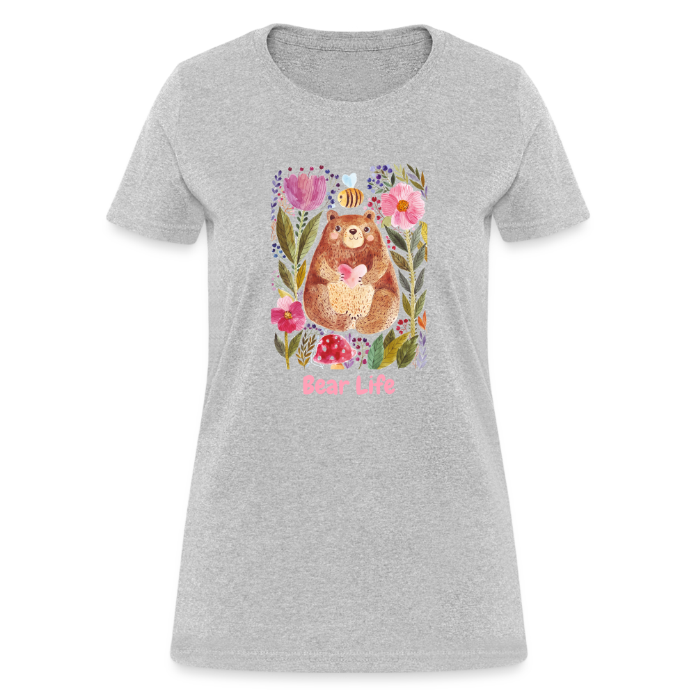 Bear Life Women's Cotton T-Shirt - heather gray