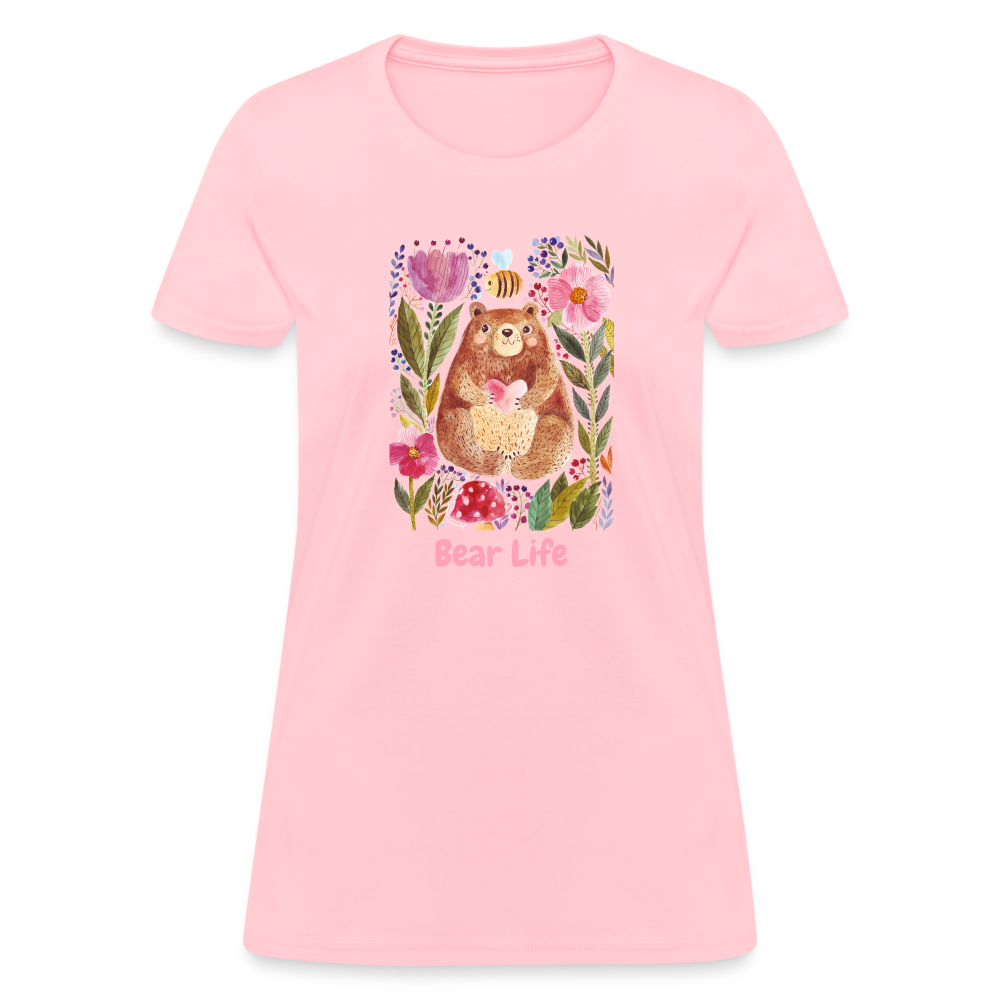 Bear Life Women's Cotton T-Shirt - pink