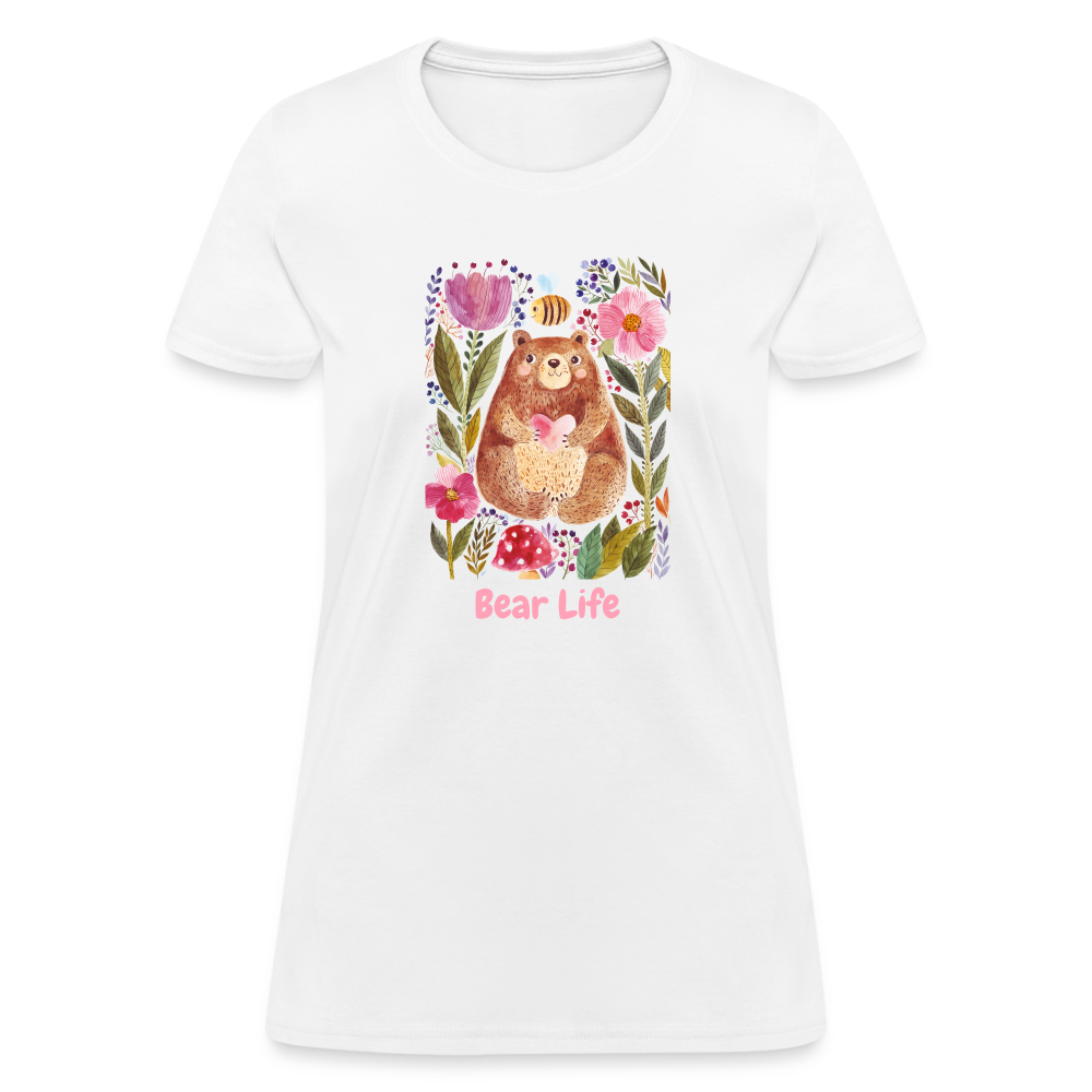 Bear Life Women's Cotton T-Shirt - white