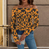Black Cow Spots Orange Off Shoulder Slim Fit Long Sleeve Top up to 5 XL 1