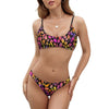 Black Pinky Leopard Bikini with Adjustable Black Straps (FWS) 1