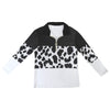 Black & White Cow Stripes Zip Neck Long Sleeve Top up to 5 XL 4