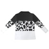 Black & White Cow Stripes Zip Neck Long Sleeve Top up to 5 XL 5