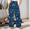 Blue Butterflies High Elastic Waist Pants with Wide Legs up to 5 XL 1