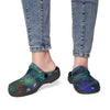 Blue Lines Art Black Unisex Rubber Clogs up to size 12 3