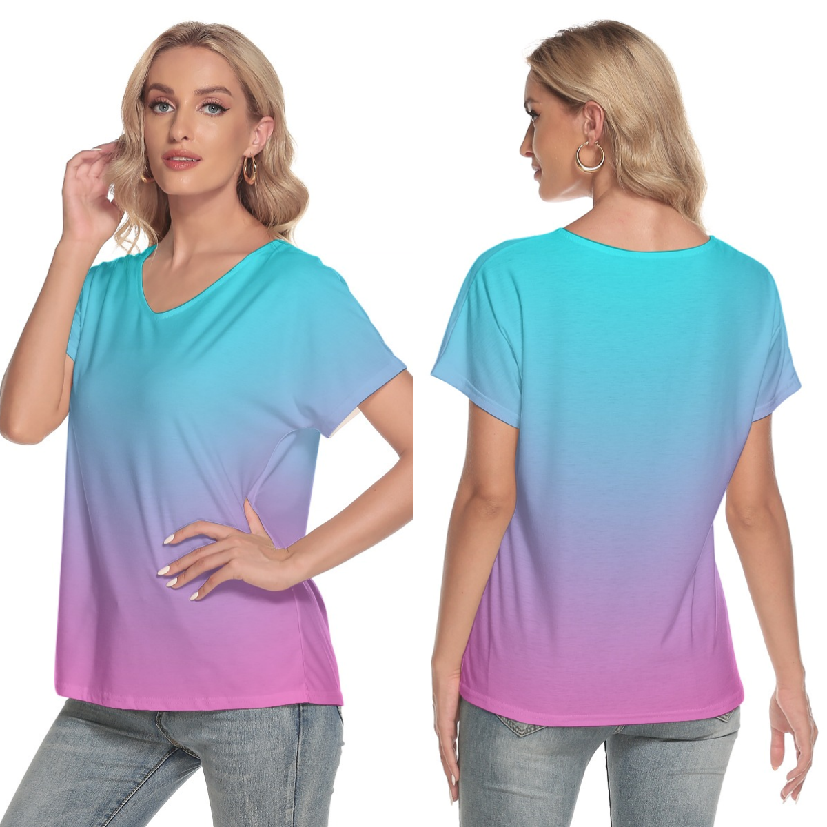 Ombre Double Aqua Pink Top up to 4 XL (FWS)