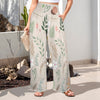 Boho Beige High Elastic Waist Pants with Wide Legs up to 5 XL 1