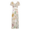 Boho Beige Two Piece Outfit V-Neck Top and Long Skirt Set up to 4 XL (FWS) 3