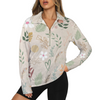Boho Beige Zip Neck Long Sleeve Top up to 5 XL 2