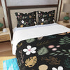 Boho Black Three Piece Bed Cover Set black white 1