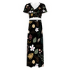 Boho Black Two Piece Outfit V-Neck Top and Long Skirt Set up to 4 XL (FWS) 3