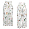 Boho White High Elastic Waist Pants with Wide Legs up to 5 XL 4