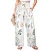 Boho White High Elastic Waist Pants with Wide Legs up to 5 XL white