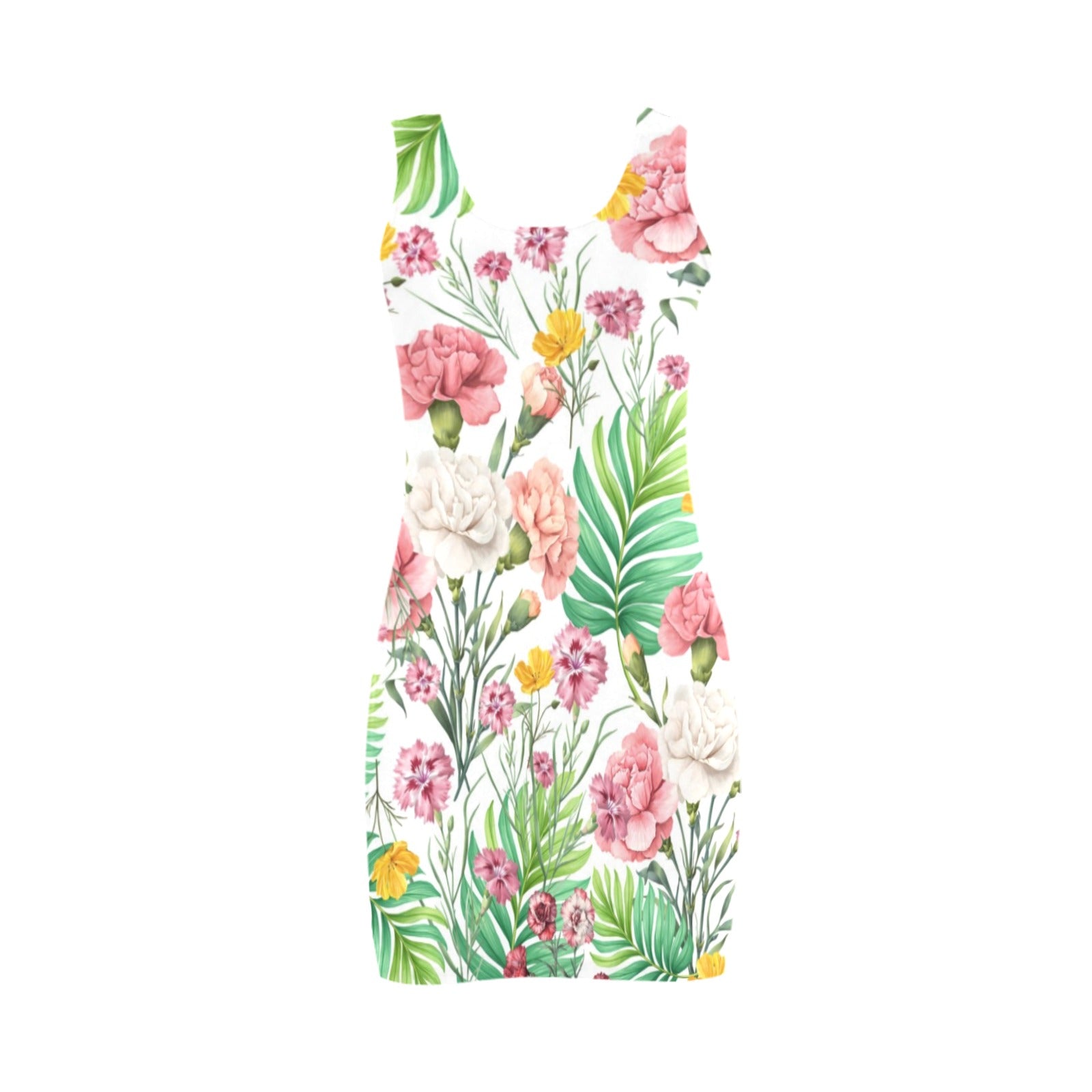 Carnations Sleeveless Tank Dress up to 5 XL (FWS) 3