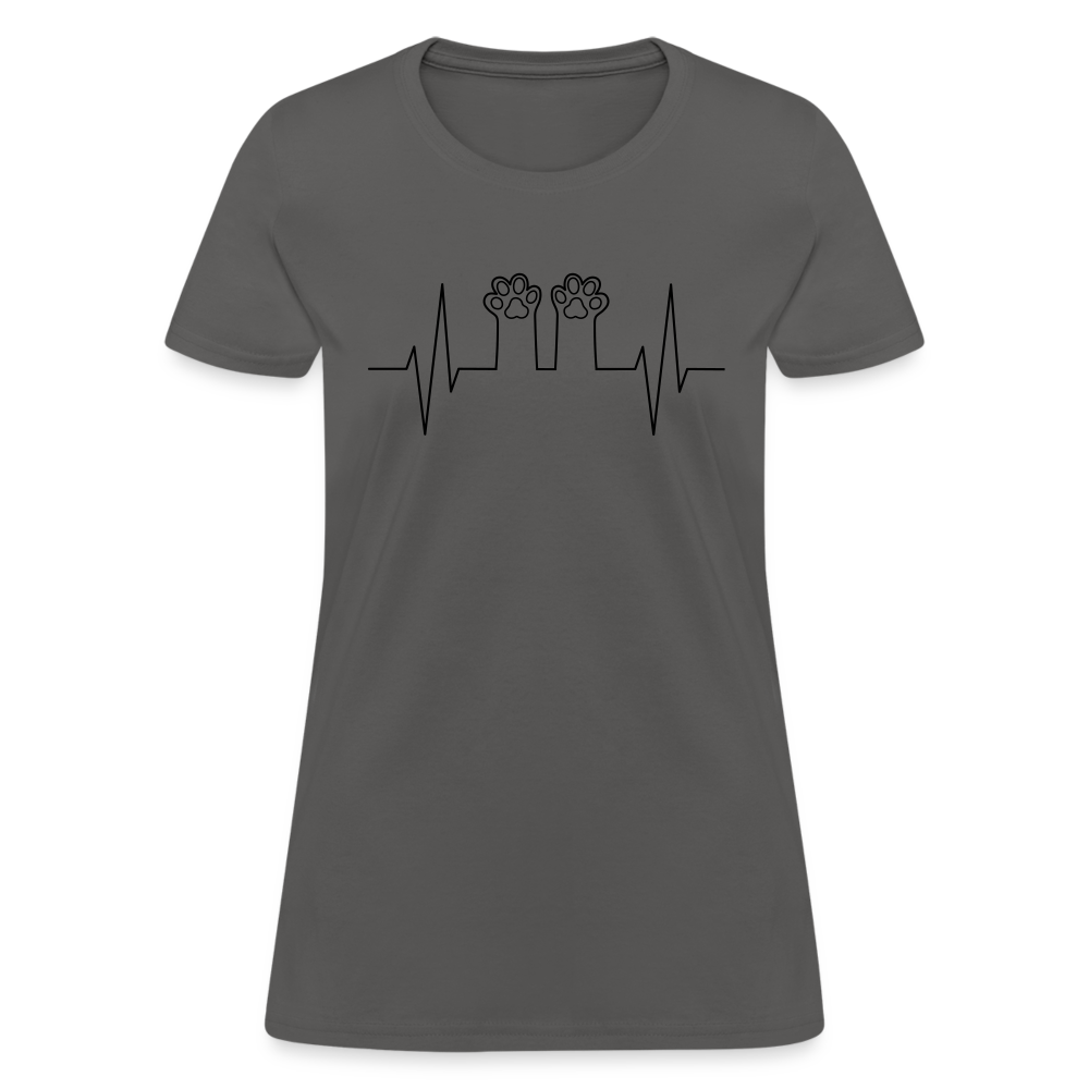 Cat Paws Cotton T-Shirt - charcoal