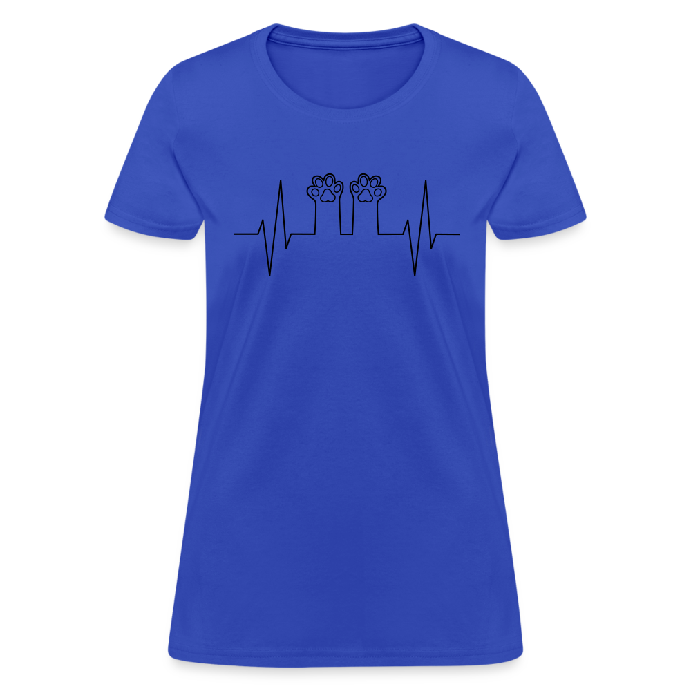 Cat Paws Cotton T-Shirt - royal blue