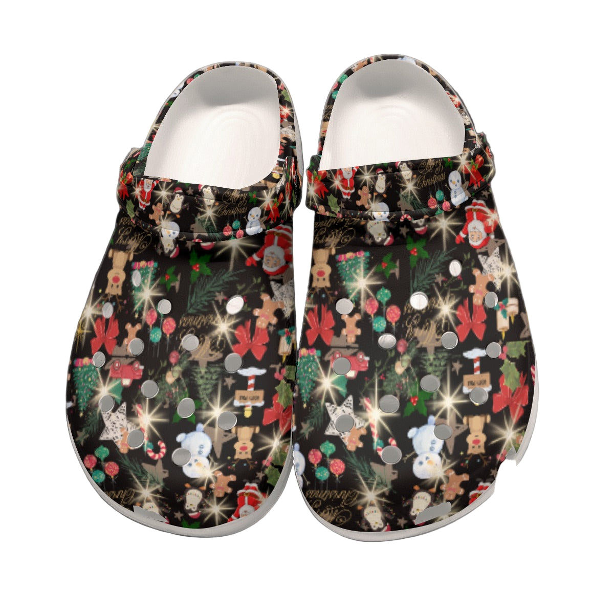 Christmas Black Men's Rubber Shoes up to Size 13 3