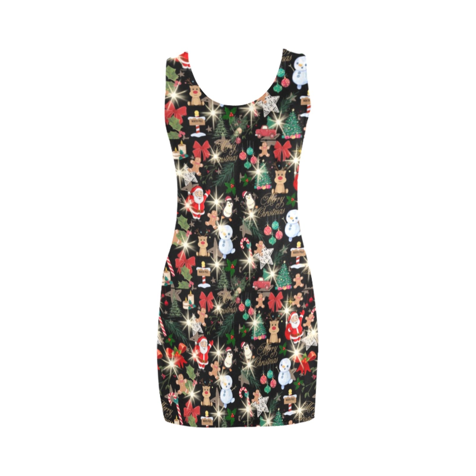 Christmas Black Sleeveless Tank Dress up to 5 XL (FWS) 4