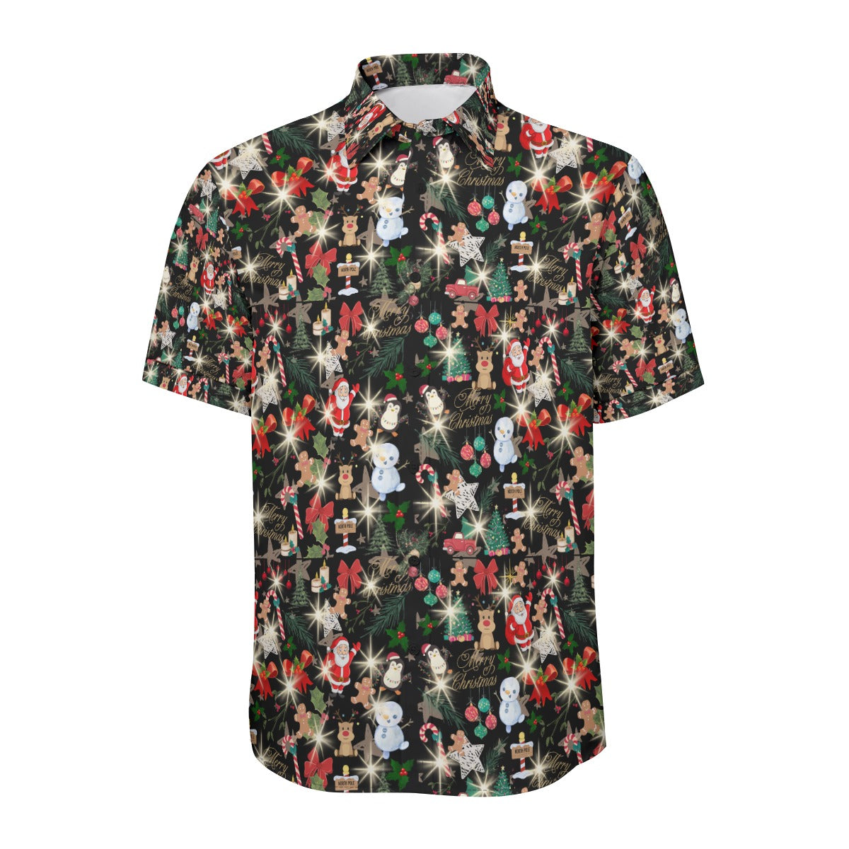 Christmas Black Unisex Collared Shirt| 115GSM Cotton Poplin up to 5 XL 1