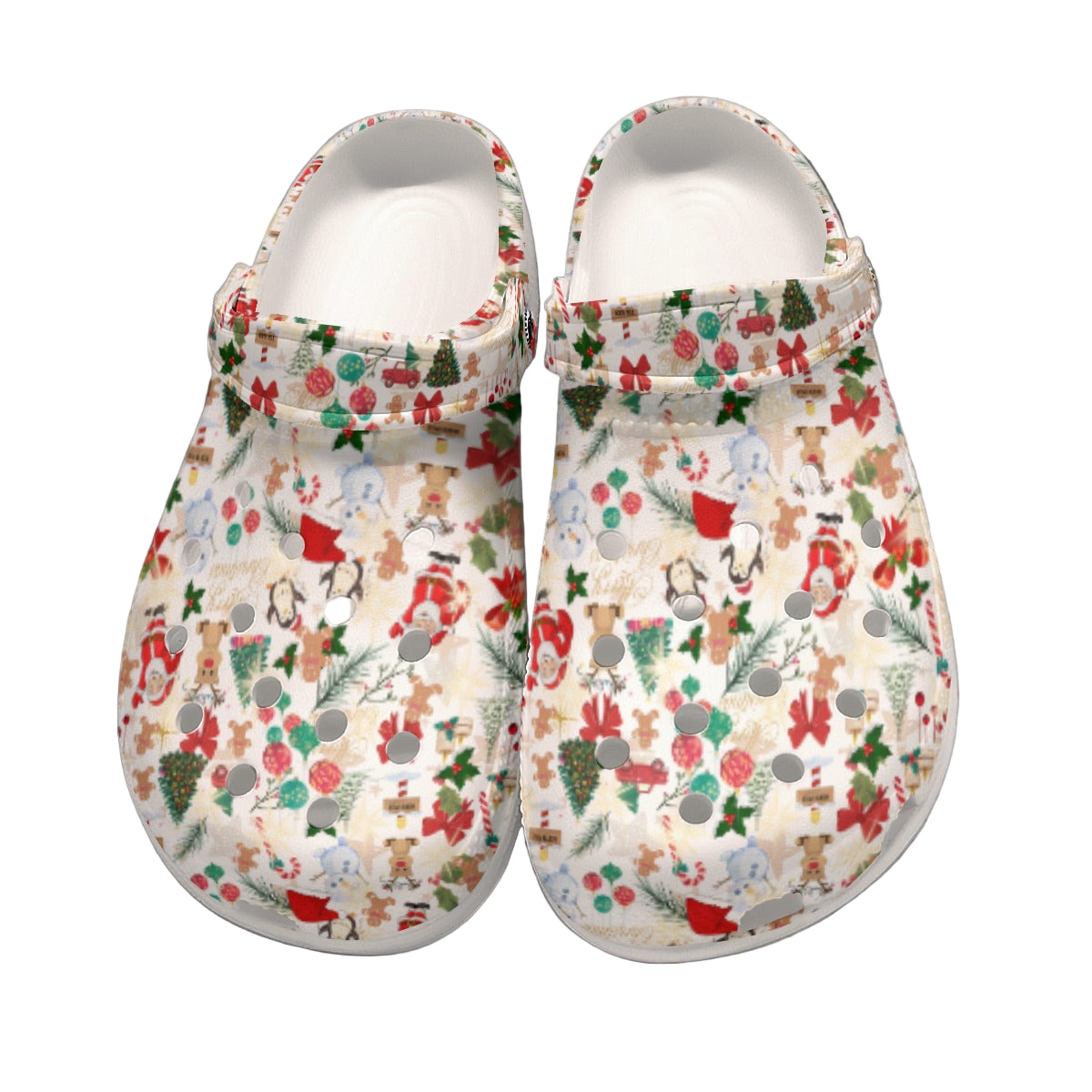 Christmas White Men's or Unisex Classic Clogs up to Size 13 3