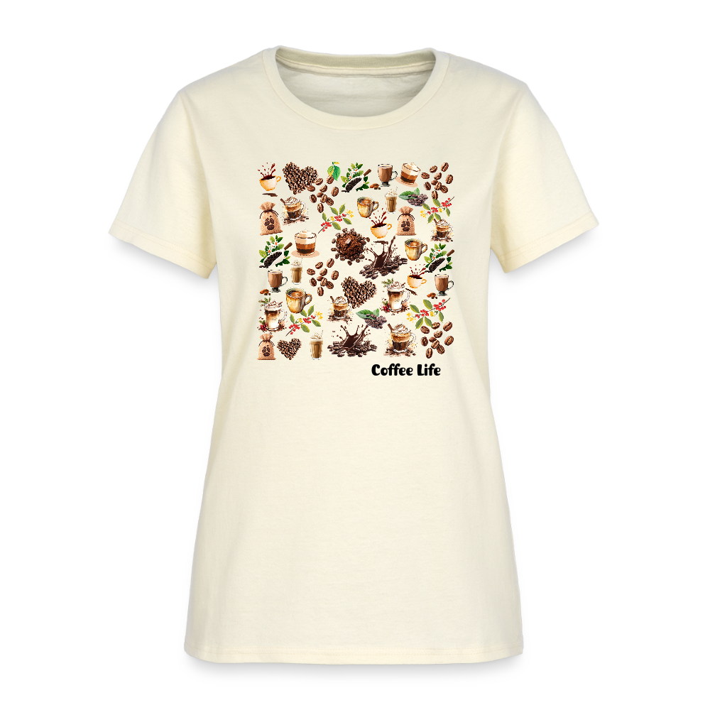 Coffee Life Cotton Tshirt Up to 3 XL - off white