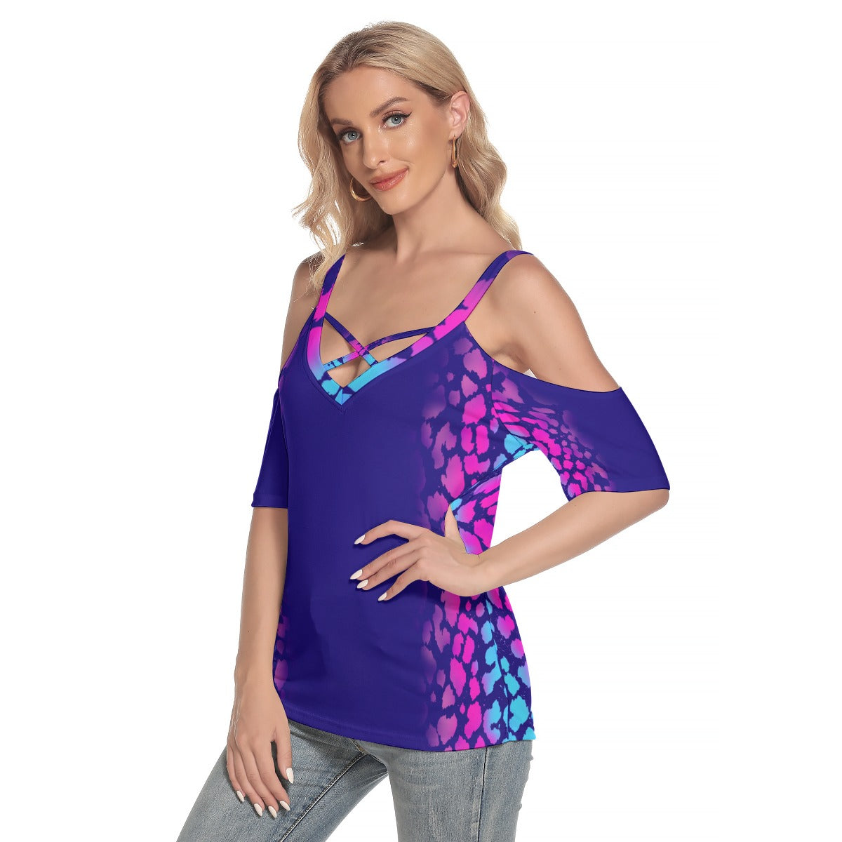 Dark Blue L Top with Criss Cross Straps up to 4 XL (FWS) 1