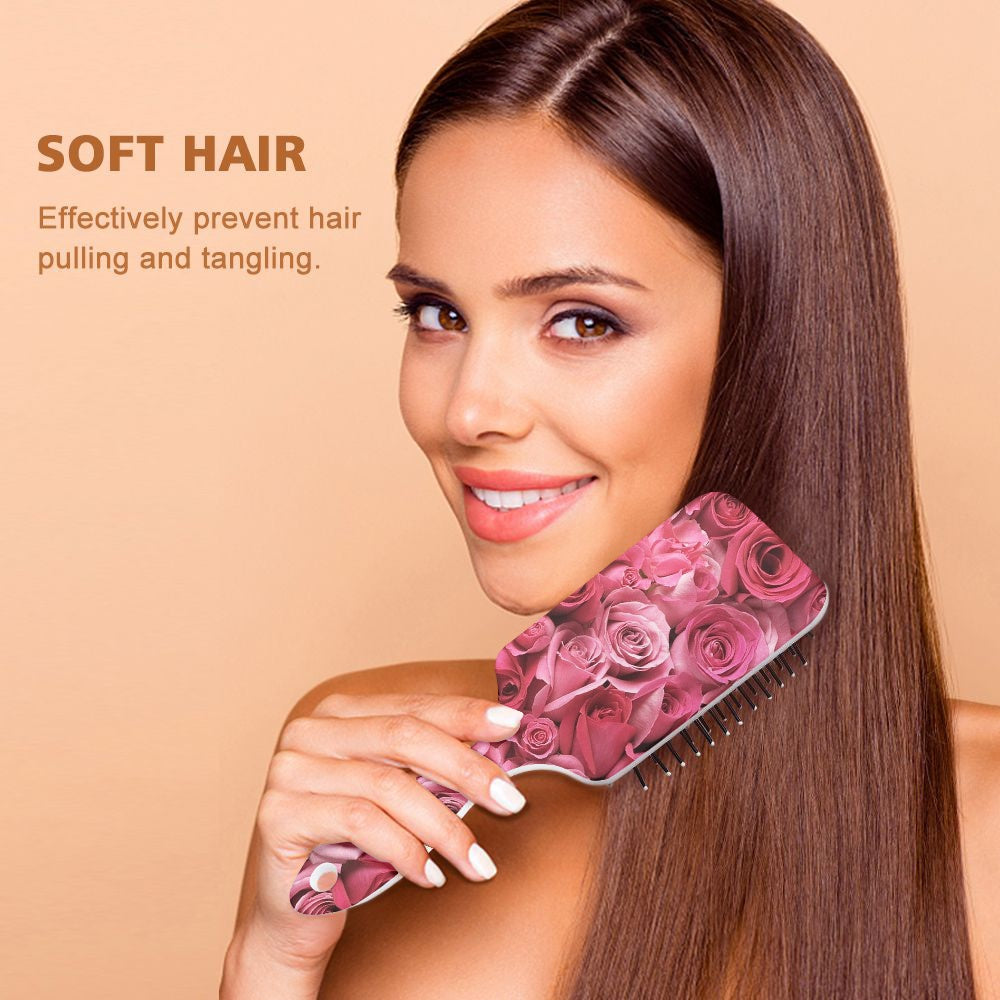 Dark Pink Roses Air Cushion Scalp Massage Brush (FWS) 2