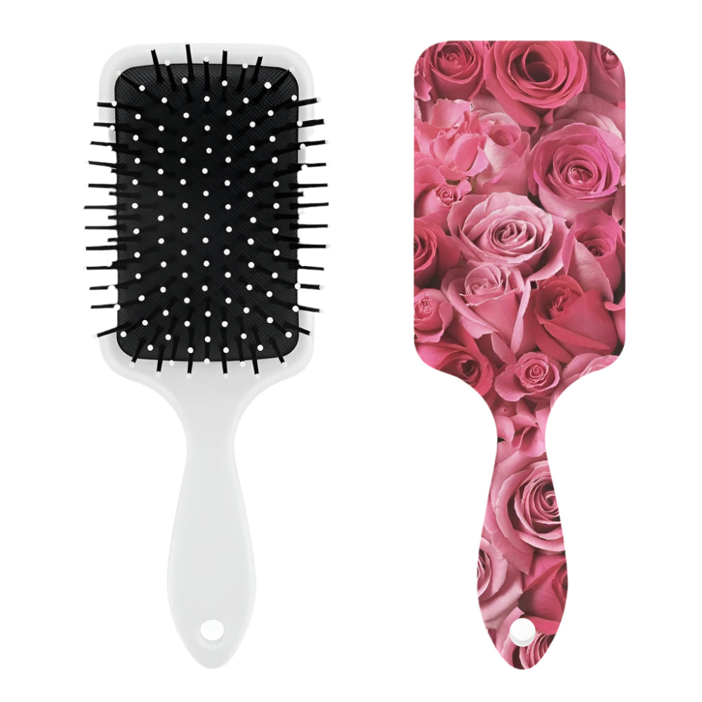 Dark Pink Roses Air Cushion Scalp Massage Brush (FWS) 3