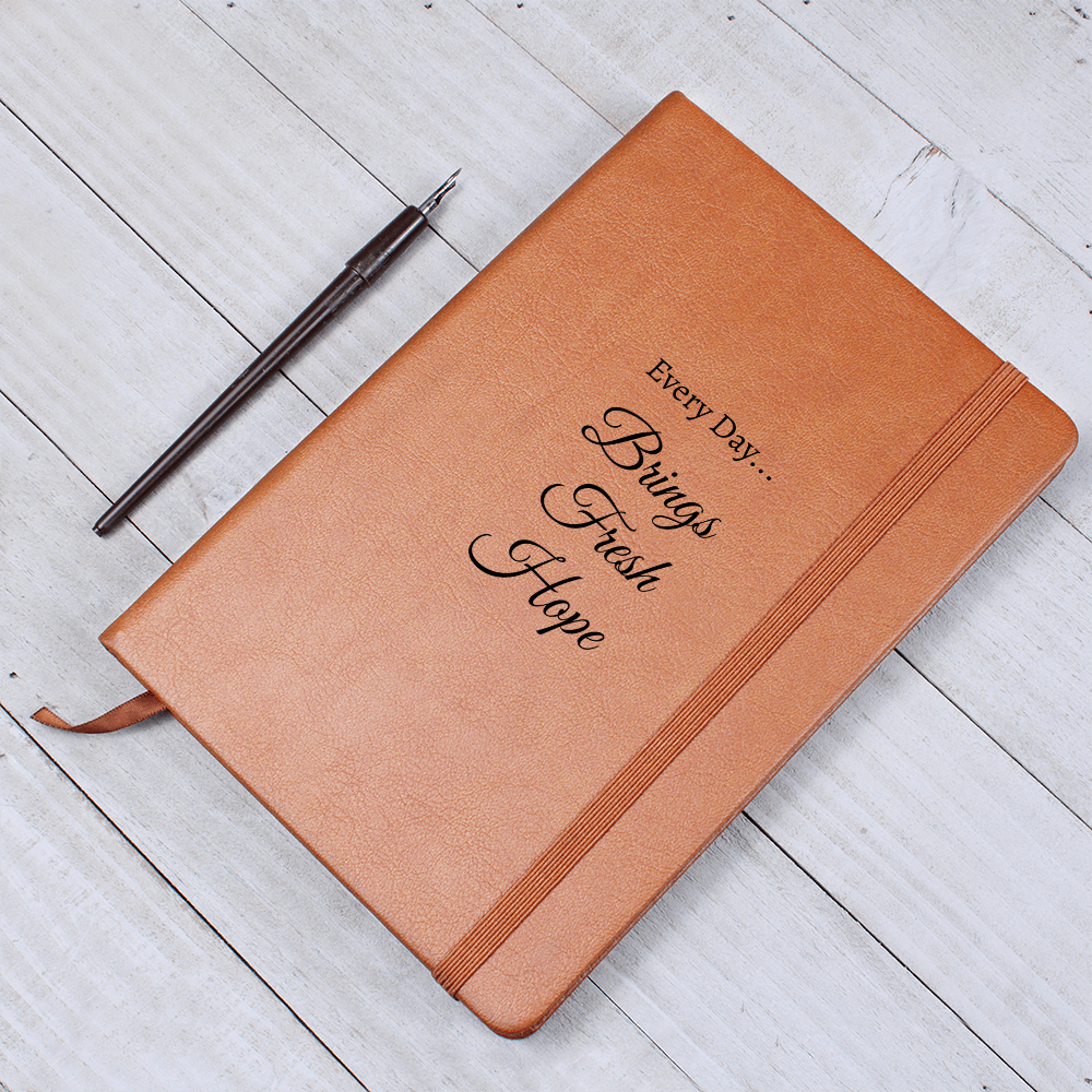 Every Day Brings Fresh Hope Brown Vegan Leather Bound Journal 2