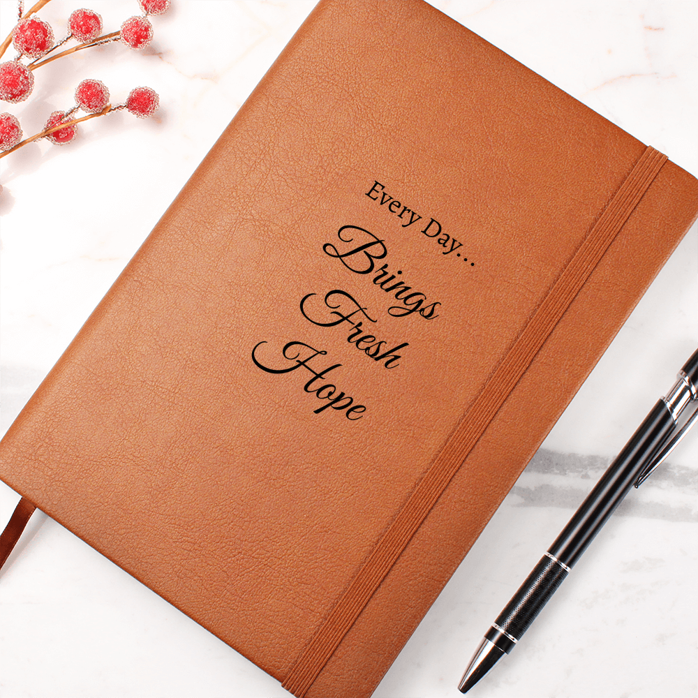 Every Day Brings Fresh Hope Brown Vegan Leather Bound Journal 3