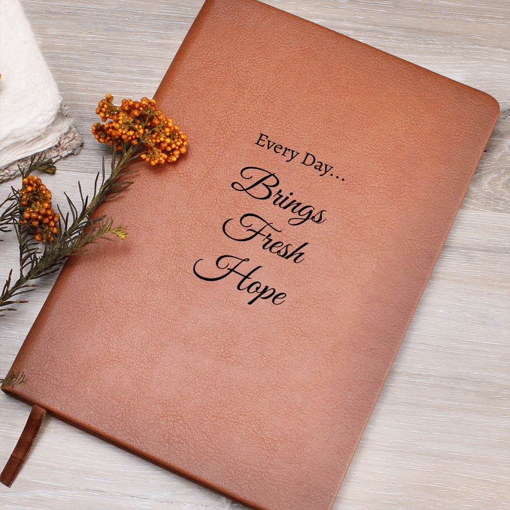 Every Day Brings Fresh Hope Brown Vegan Leather Bound Journal 4