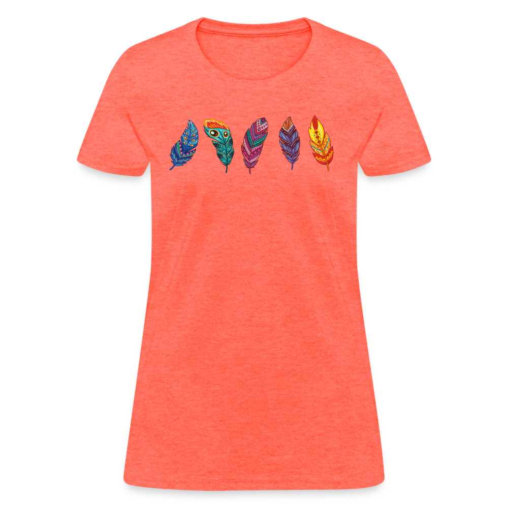 Five Feathers Women's Cotton T-Shirt - heather coral