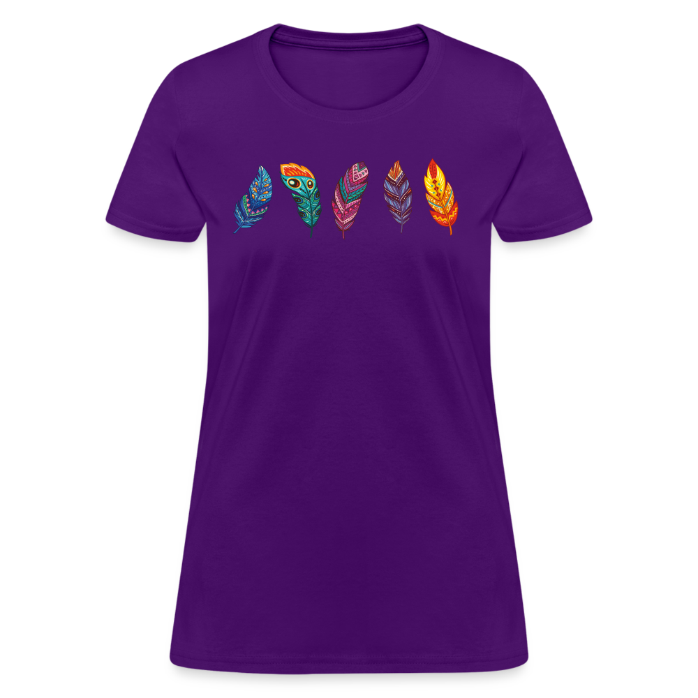 Five Feathers Women's Cotton T-Shirt - purple