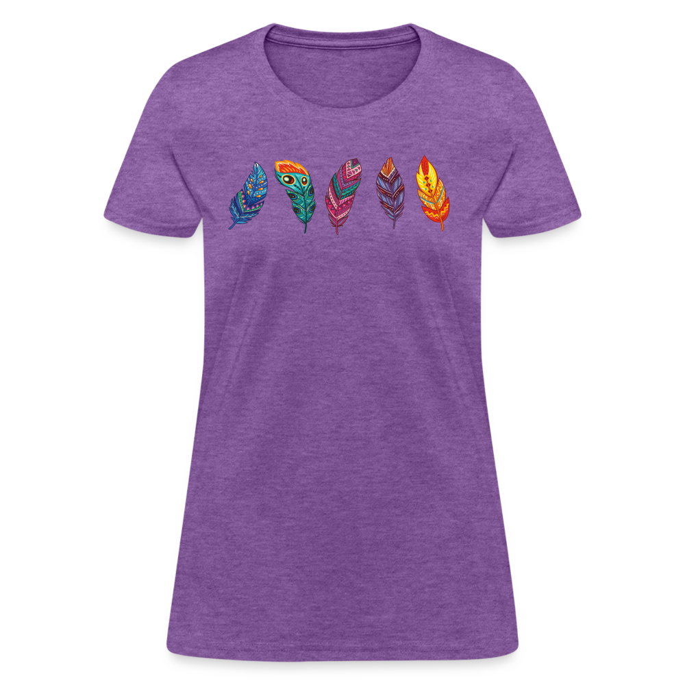 Five Feathers Women's Cotton T-Shirt - purple heather