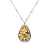 Floating Frangipanis New Oval Pendant Necklace (FWS) 1