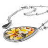 Floating Frangipanis New Oval Pendant Necklace (FWS) 3