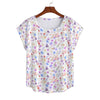 Floral White Curved Hem Top Large to 5 XL (FWS) 1