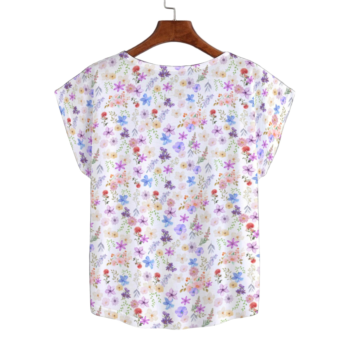 Floral White Curved Hem Top Large to 5 XL (FWS) 2