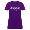 Four Palm Trees Women's Cotton T-Shirt - purple