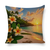 Frangipani Island Set of 4 Cotton Linen Cushion Covers in 3 Sizes 3