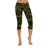 Golden Frangipani Black Capri Leggings up to 5 XL 1