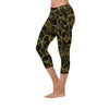 Golden Frangipani Black Capri Leggings up to 5 XL 2